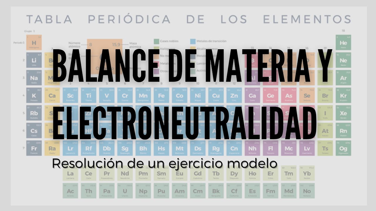 Balance de Materia y Electroneutralidad