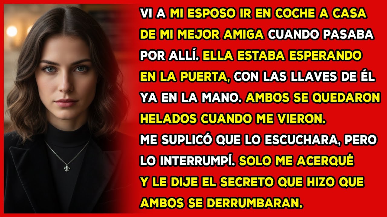 Vi a mi esposo ir en coche a casa de mi mejor amiga. No se esperaba quién iba detrás de él...