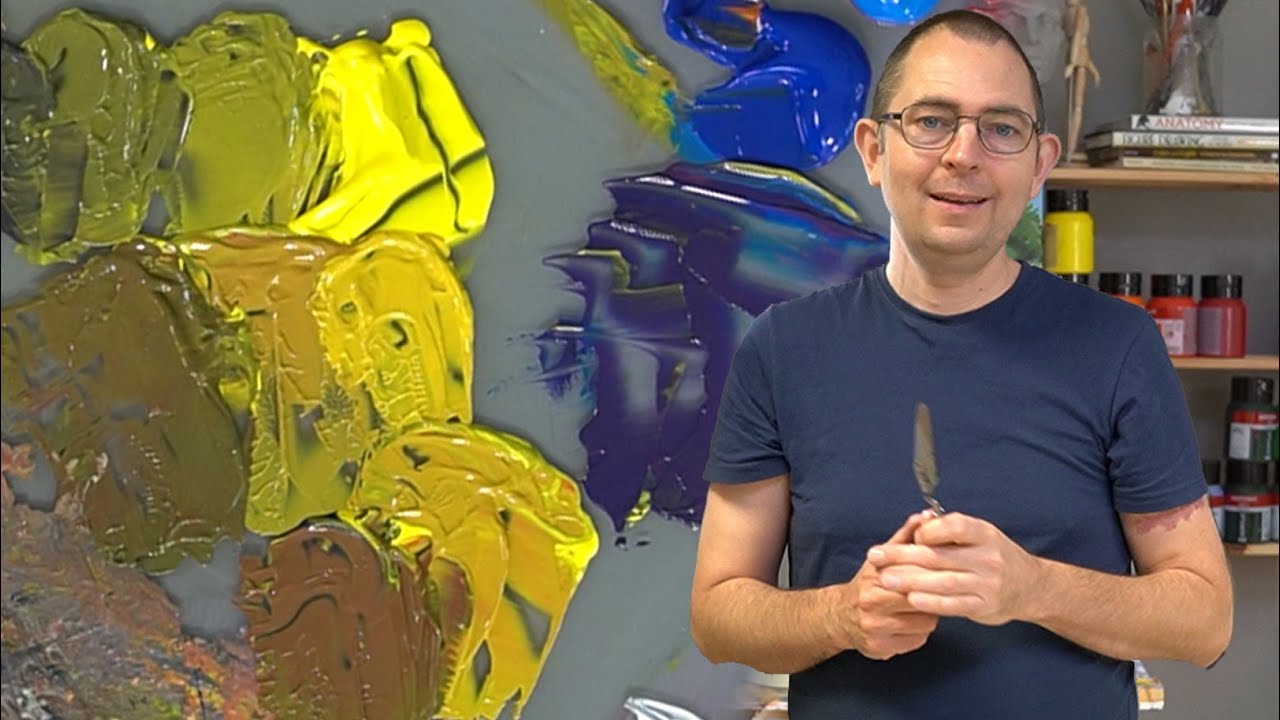 Darken yellow acrylic paint. Painting with acrylics for beginners
