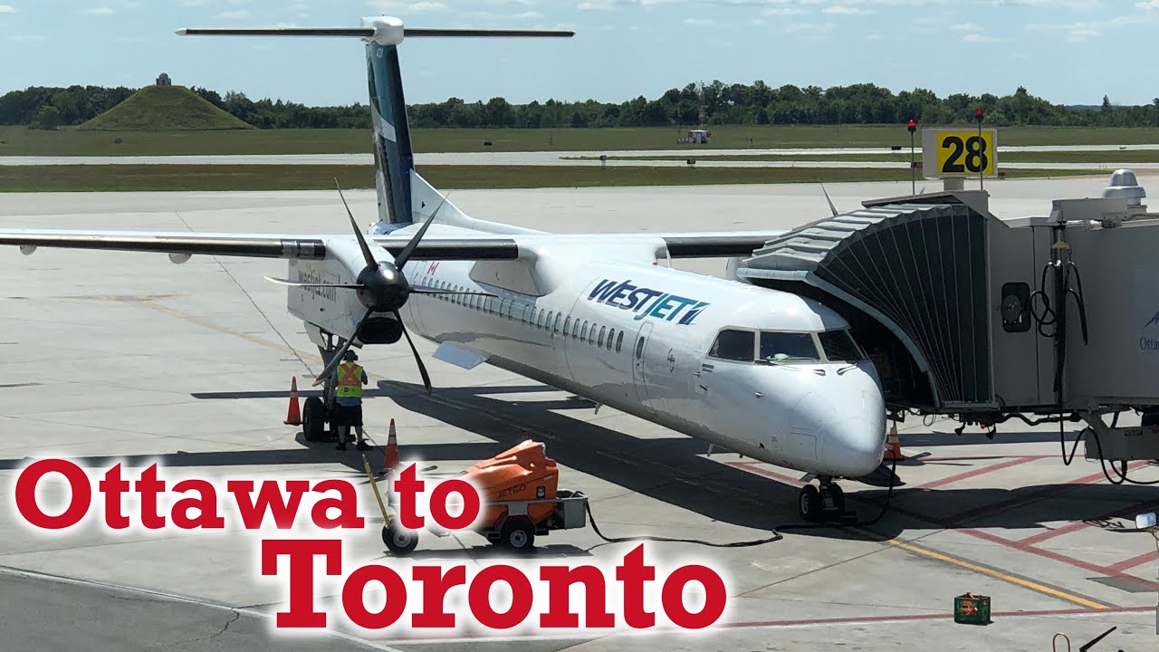 Full Flight: WestJet Encore Dash 8 Q400 Ottawa to Toronto (YOW-YYZ)