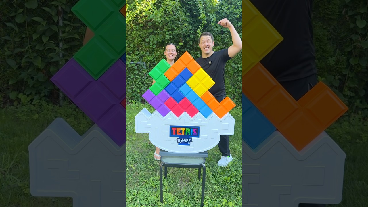Tetris Tumble XL couple challenge! #games #boardgames #couple #challenge #Tetris #Shorts