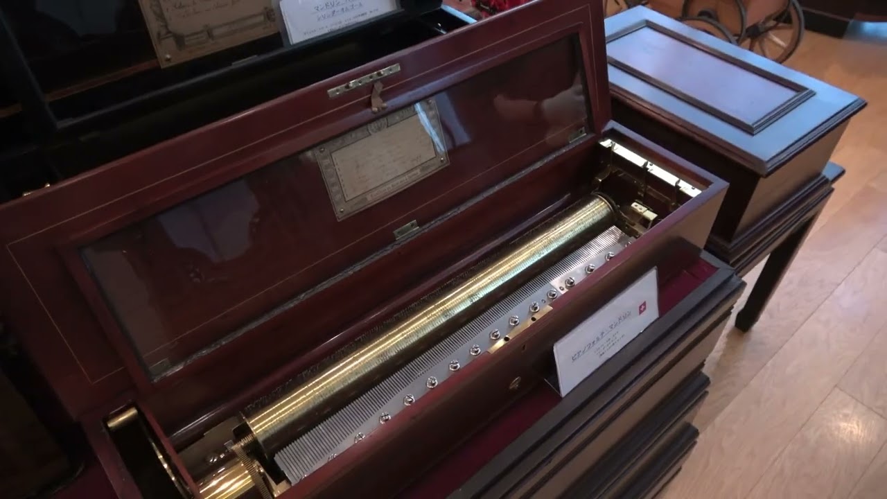 《シリンダーオルゴール》Nicole Frères Mandolin Forte Piano Cylinder Music Box 【ミタカ・オルゴール館】