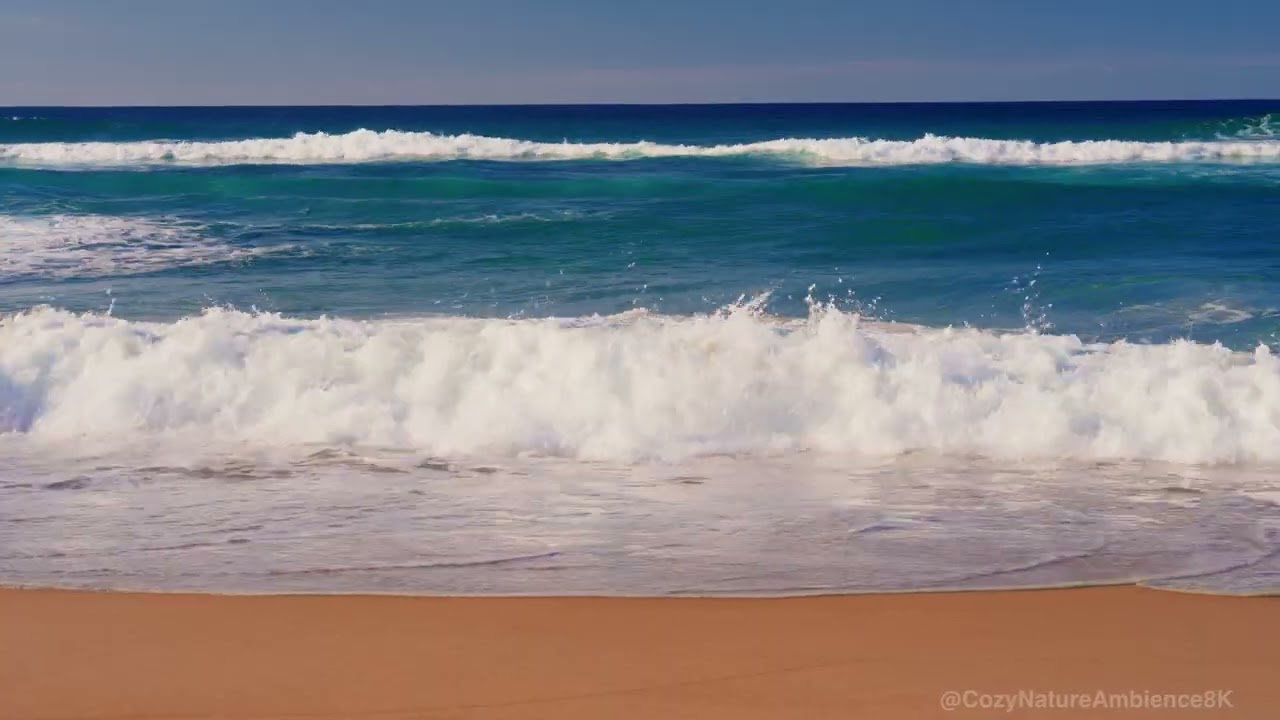 Ocean Wave Sounds, Ambience for Relax, Stress Relief. Atlantic beach of ocean, Ambience