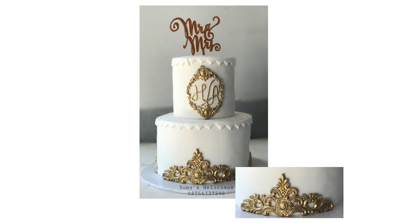 How to mould crown design using silicon crown mould /with fondant /Simple wedding cake