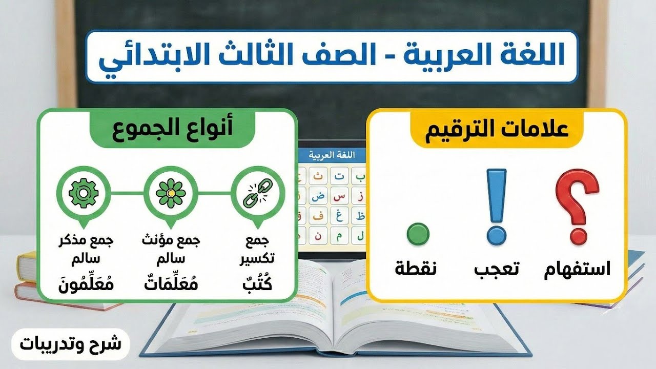 شرح أنواع الجموع وعلامات الترقيم | لغة عربية الصف الثالث الابتدائي 💪🏻