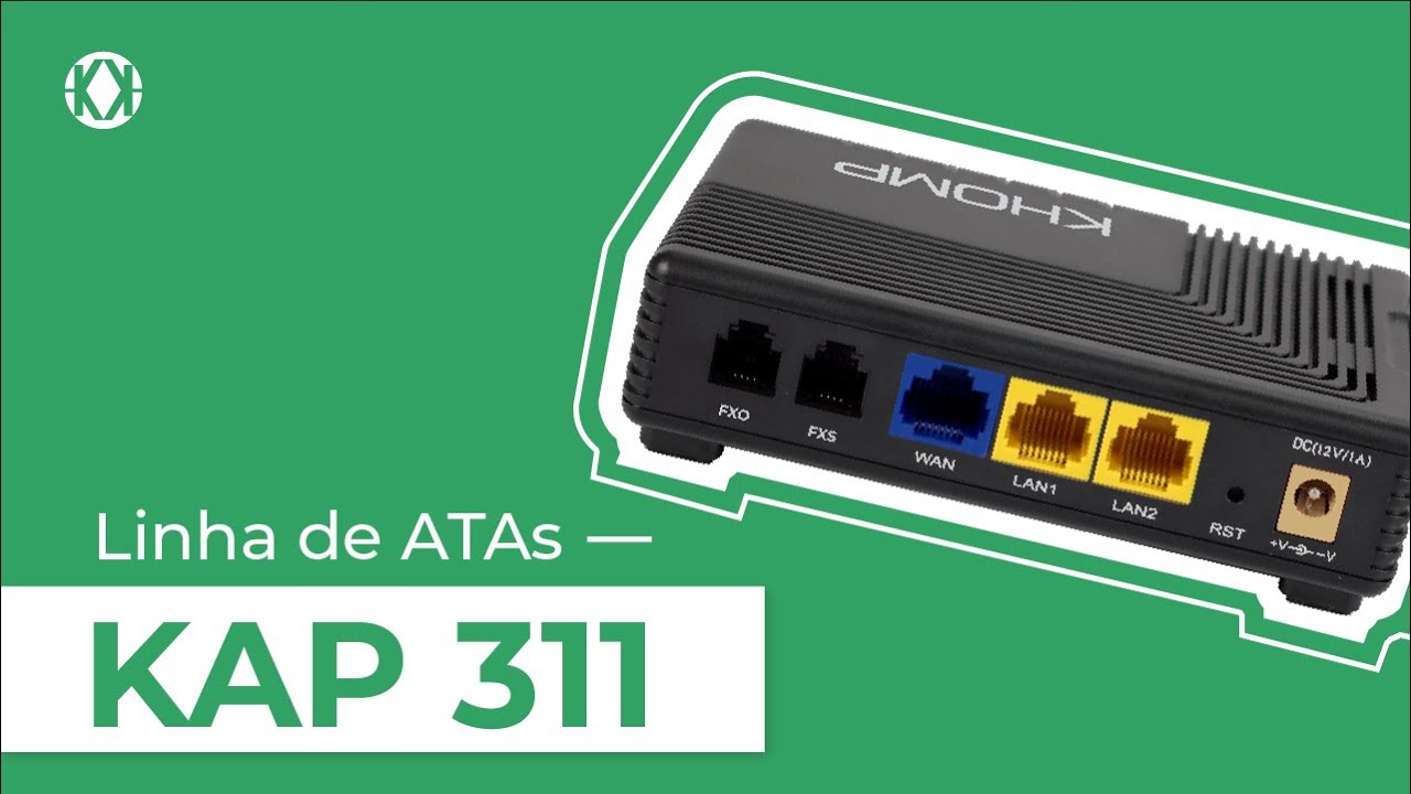 KAP 311 | ATA com 1 porta FXO, 2 Portas LAN, 1 porta FXS
