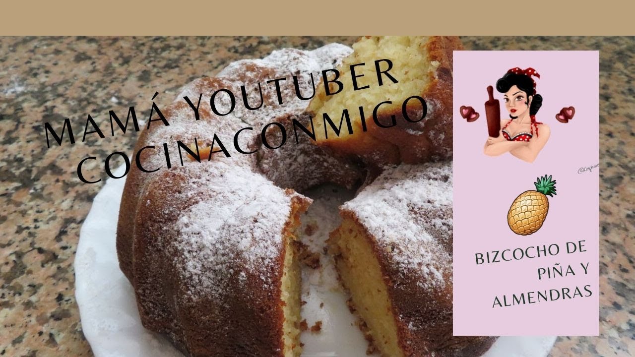 BIZCOCHO DE PIÑA Y ALMENDRAS #bizcocho #recetasfaciles #bizcochodepiña