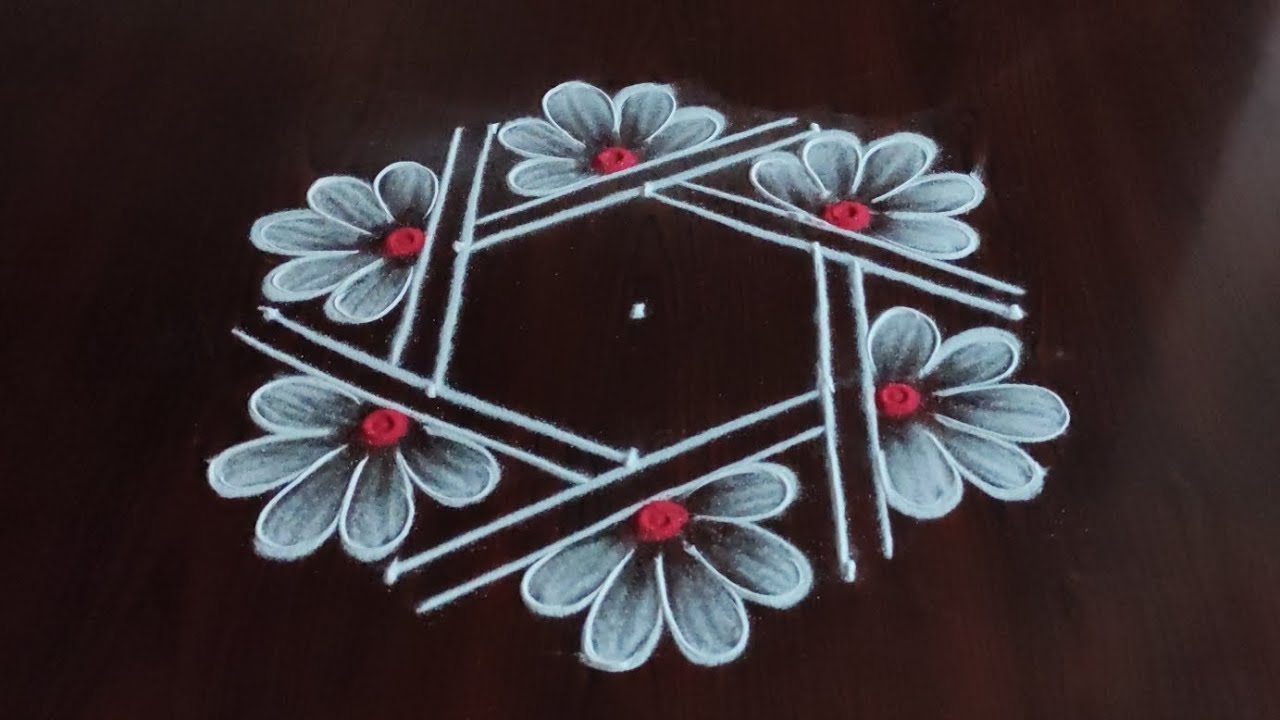 2 beautiful daily kolams (5×3) Dot's.....