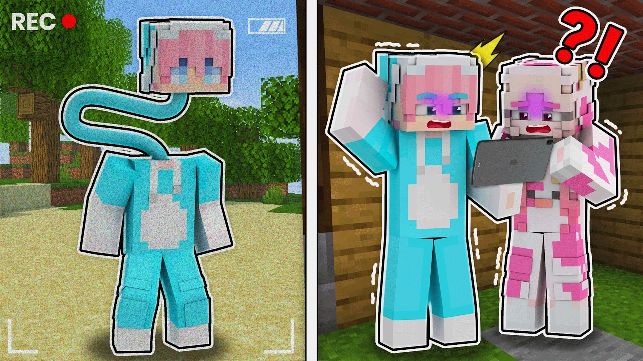 MOMON & ATUN LIHAT PENAMPAKAN MONSTER ATUN LEHER PANJANG di CCTV MINECRAFT @BANGJBLOX