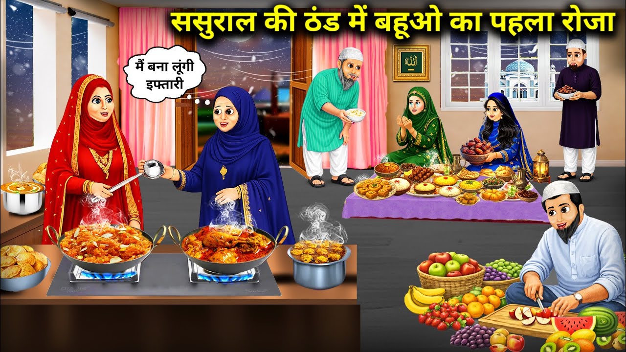 ससुराल की ठंड में बहुओं का पहला रोजा | Daughters-in-law's first fast in the cold of | Cartoon Video