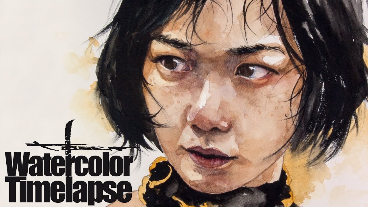 Watercolor [Speed painting - Timelapse]  Portrait - Bae Doona - Sense8