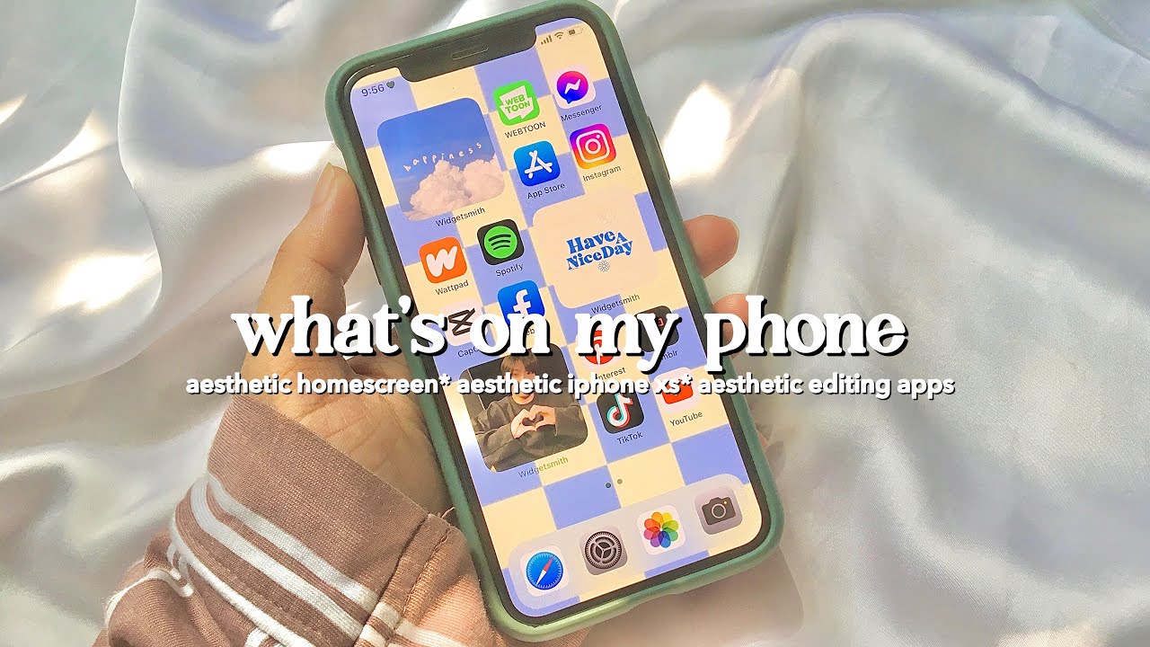 what’s on my iphone xs in 2022 🌸aesthetic theme,apps,vlog~