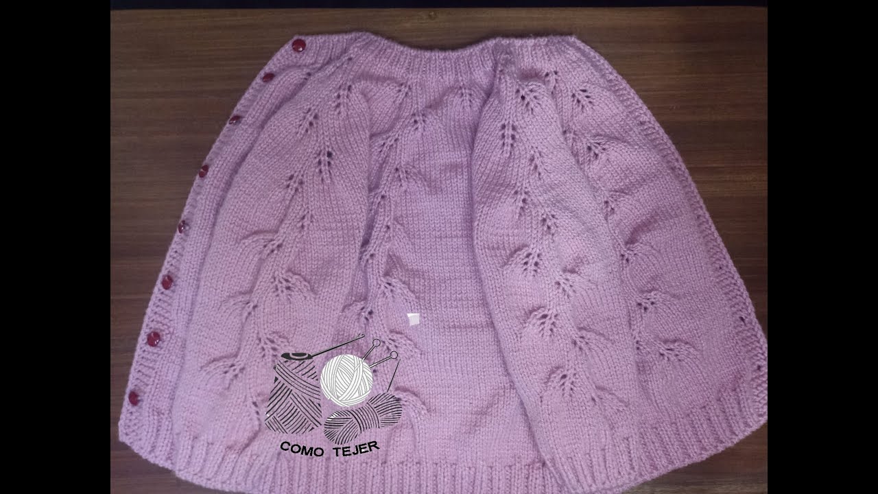 Cardigan para niña talla 4 con dos agujas