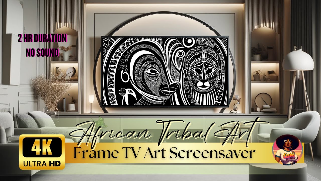 Abstract AFRICAN Tribal Line WALL ART | 4k Frame TV Art | 2HR | #tvart #frametvart #framedart #4k