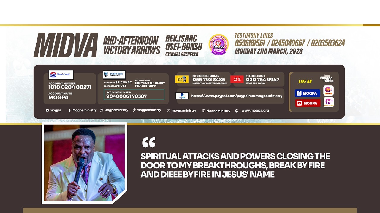 DOORS TO MY BREAKTHROUGHS OPEN NOW || MIDVA WITH REV O B || 02 - 03 - 2026