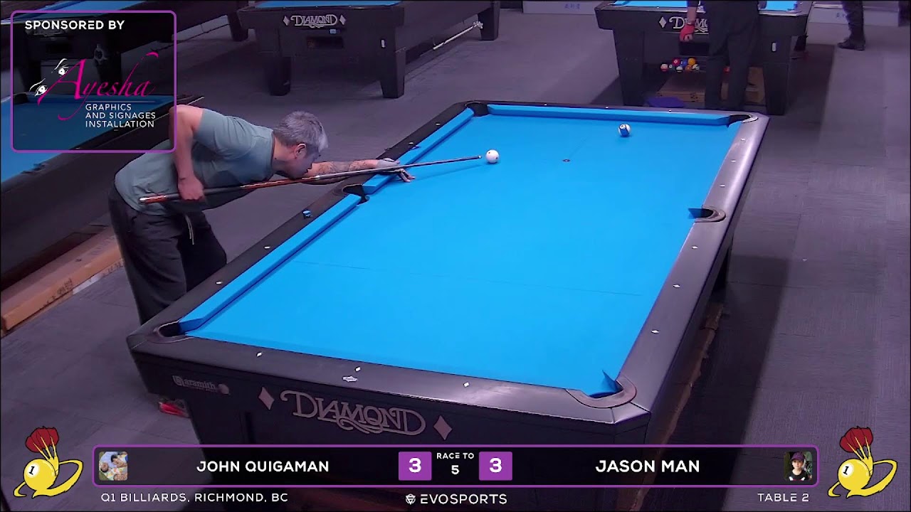 JOHN QUIGAMAN vs JASON MAN - Q1 BILLIARDS - TABLE 2 | EvoSports