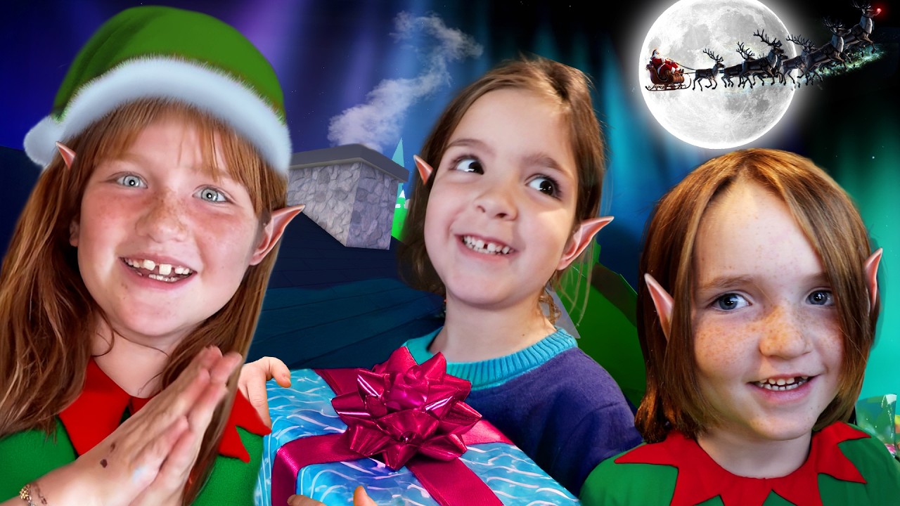 ELF ESCAPE with Adley Niko & Navey!!  Green Slime gives them Magic to break into houses & give gifts