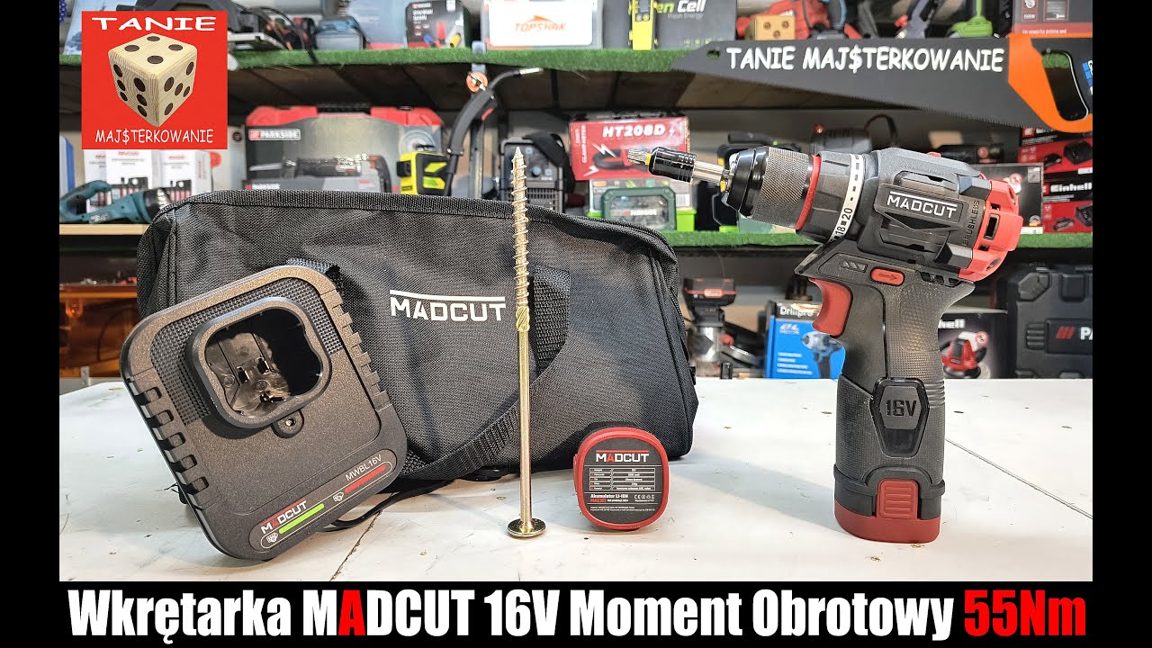 Wkrętarka MADCUT 16V (Moment Obrotowy 55Nm!!!) Mały Mocarz na Rynku Wiertarek Akumulatorowych!!!