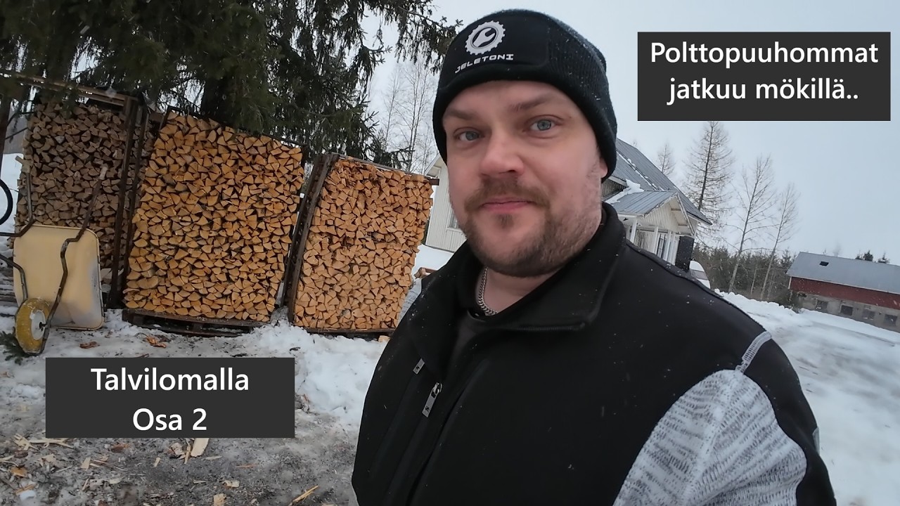 Polttopuuhommat jatkuu mökillä