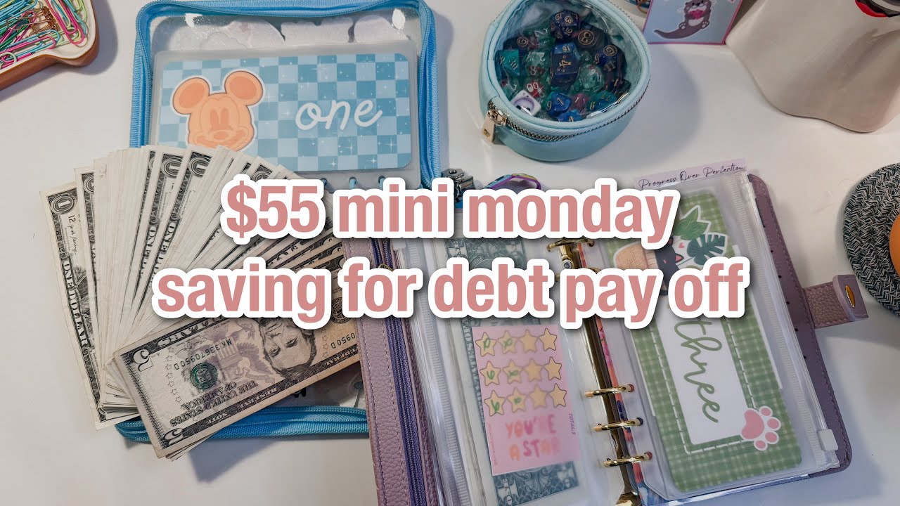 $55 mini monday | extra debt payment savings challenges | august week 1 | #mondayminis