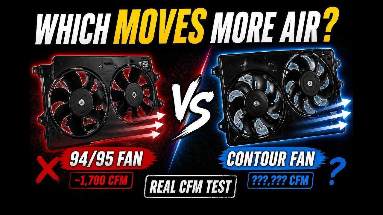 Mustang Contour Fan Swap CFM Testing. Part 1.