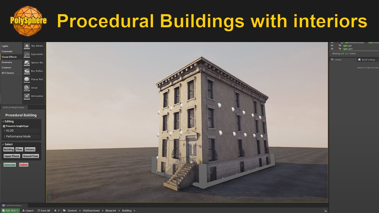 [UE4]  Generate Procedural Buildings with Interiors ★ City Packs ★