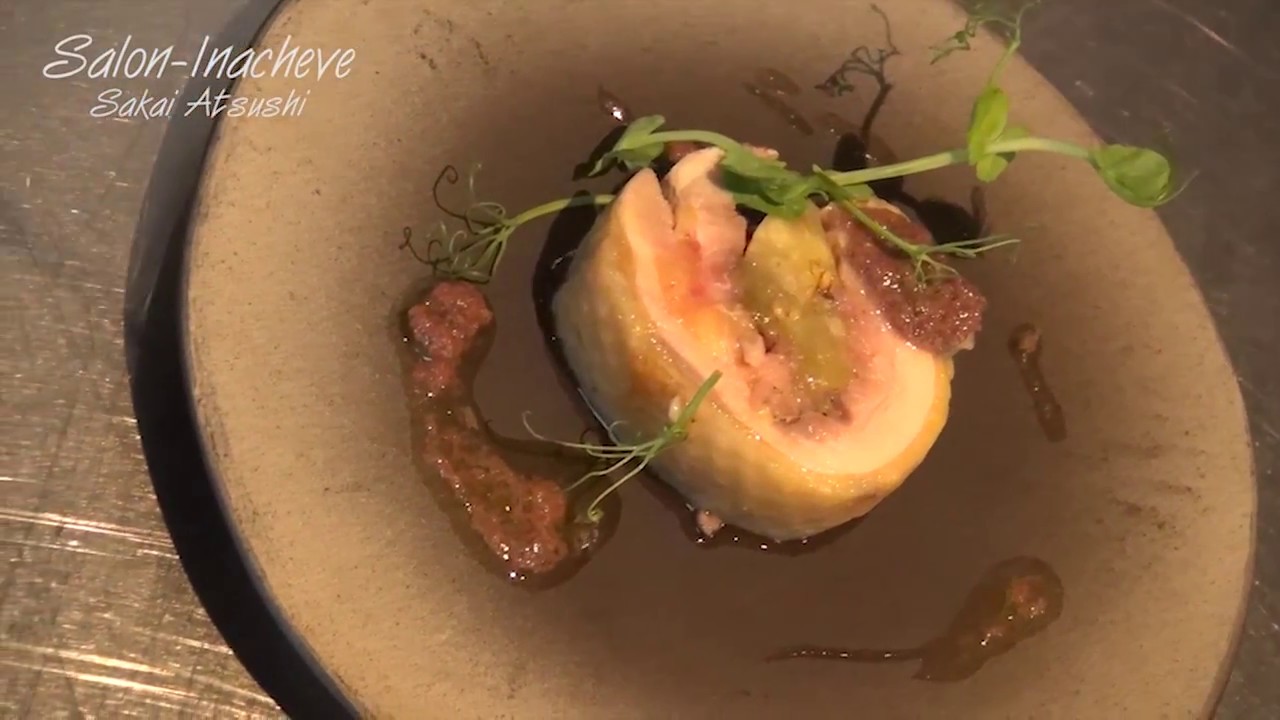料理レシピ 青森県産シャモロックのガランティーヌ 天狗ナスとタプナードソース