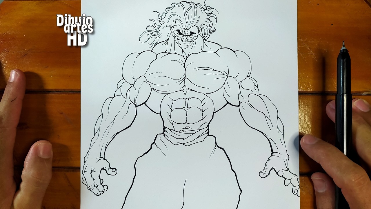 cómo dibujar a Yujiro Hanma paso a paso Baki the Grappler