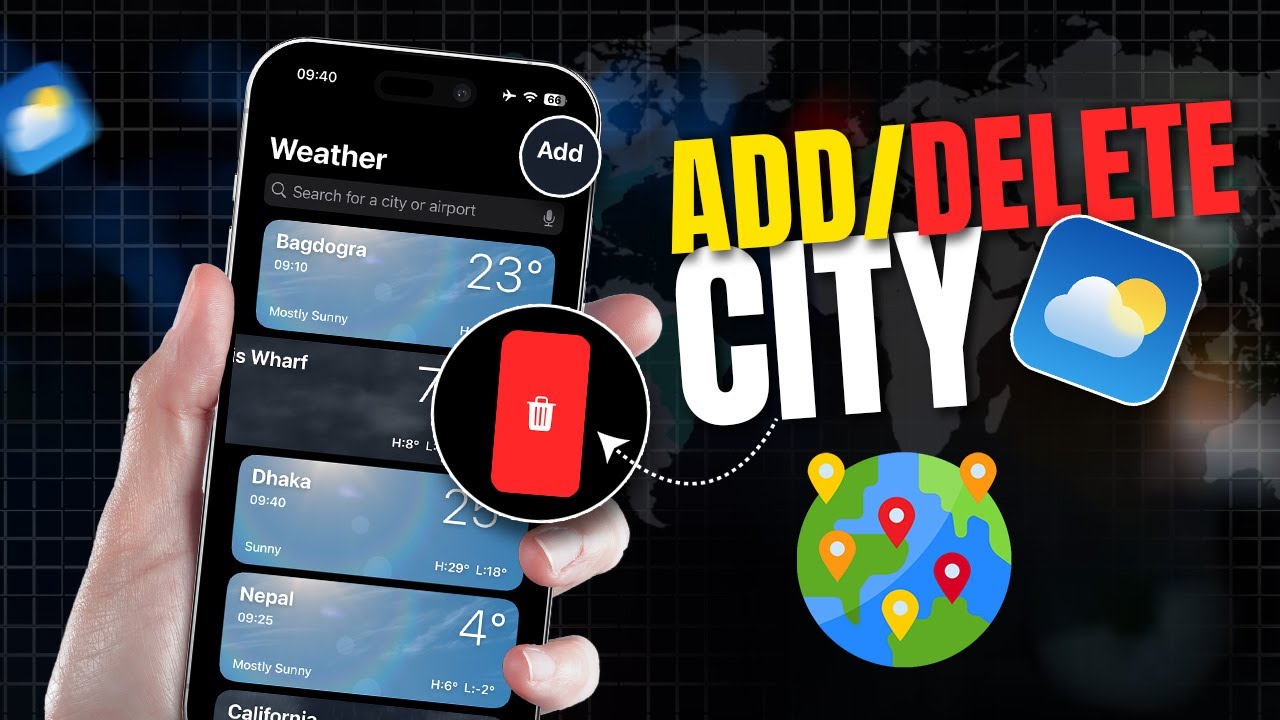 How To Add or Delete a City From iPhone Weather App | Edit Locations on iOS Weather App