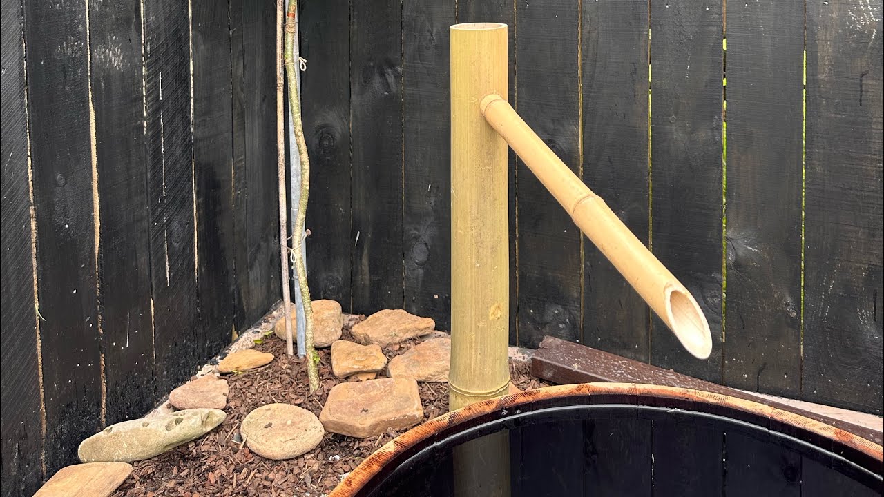 Japanese bamboo fountain construction