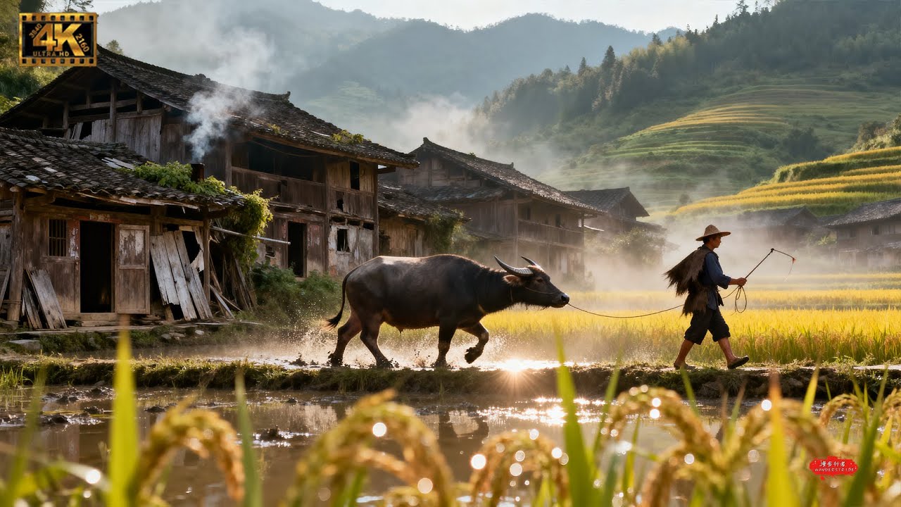 中国乡村漫步，天冬堰村山美水美空气清新，景色如画美不胜收（4K UHD） Take a walk in the beautiful countryside of China