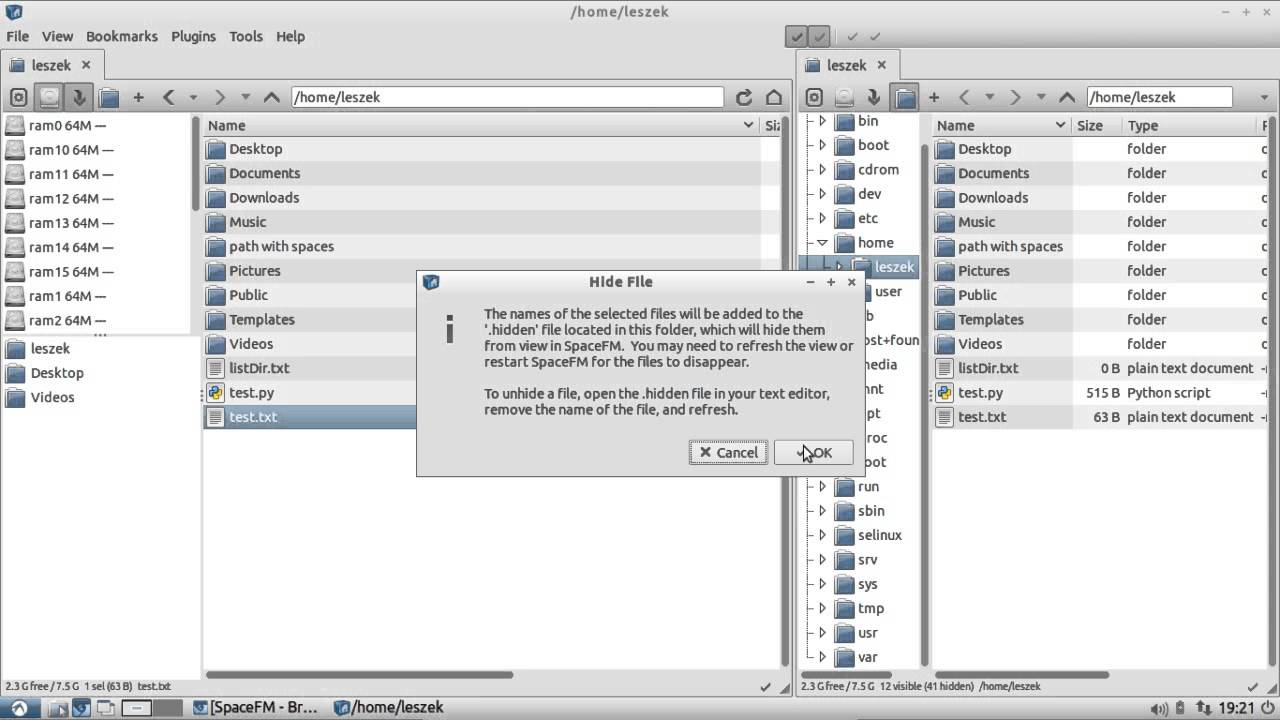 Lubuntu Screencast: SpaceFM - extraordinary filemanager