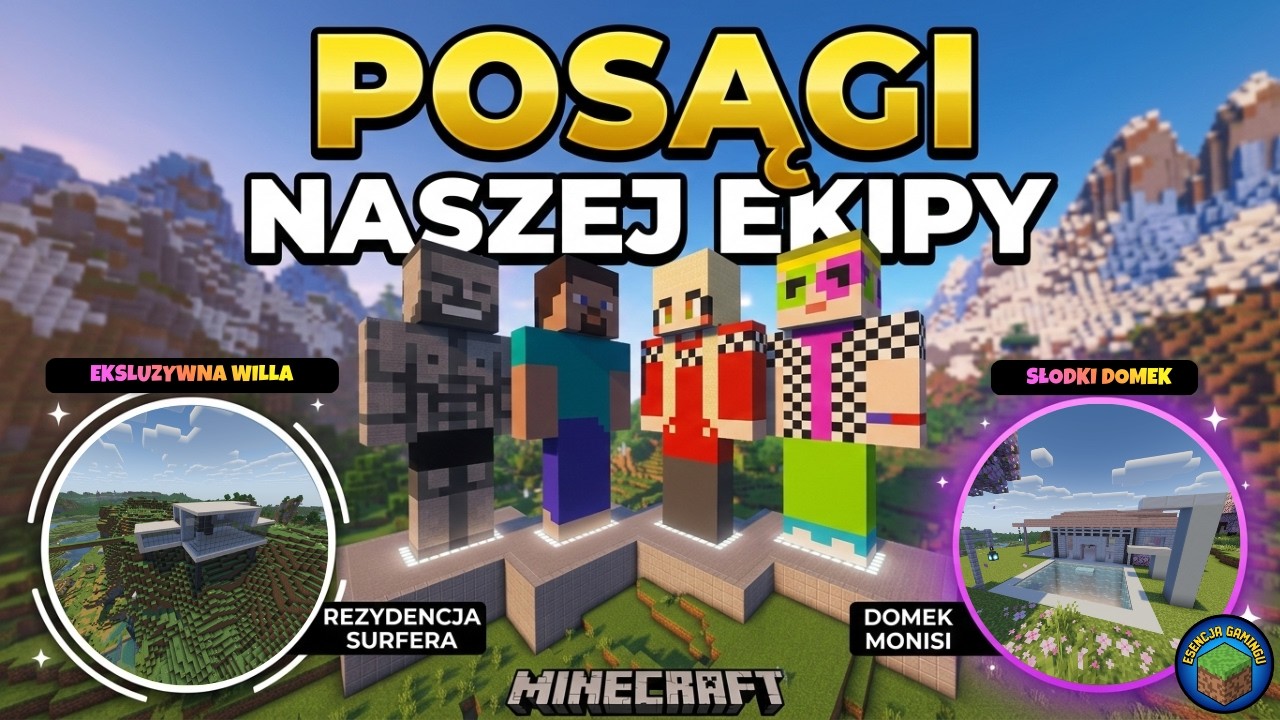 Zbudowali TO na naszym SERWERZE?! CZTERY OGROMNE POSĄGI + LUKSUSOWE GÓRSKIE WILLE #minecraft odc. 13