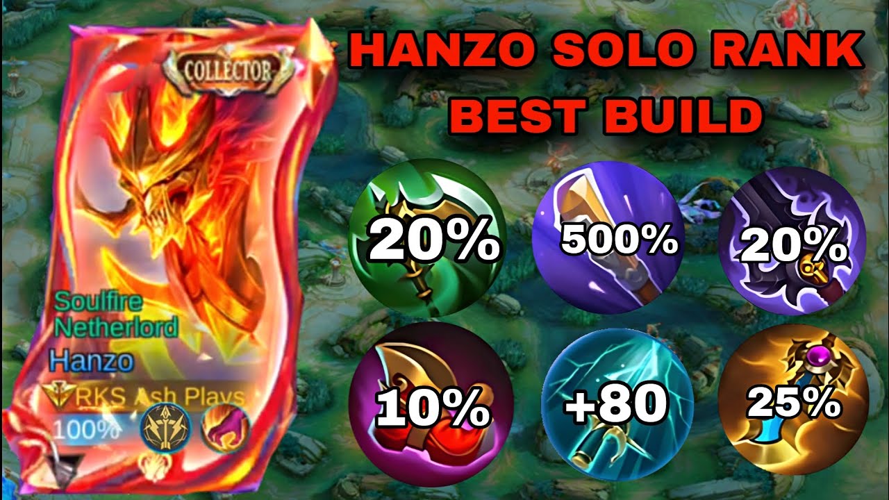 NEW HANZO BEST SOLO RANK BUILD AND EMBLEM 2025!!🔥(must try)