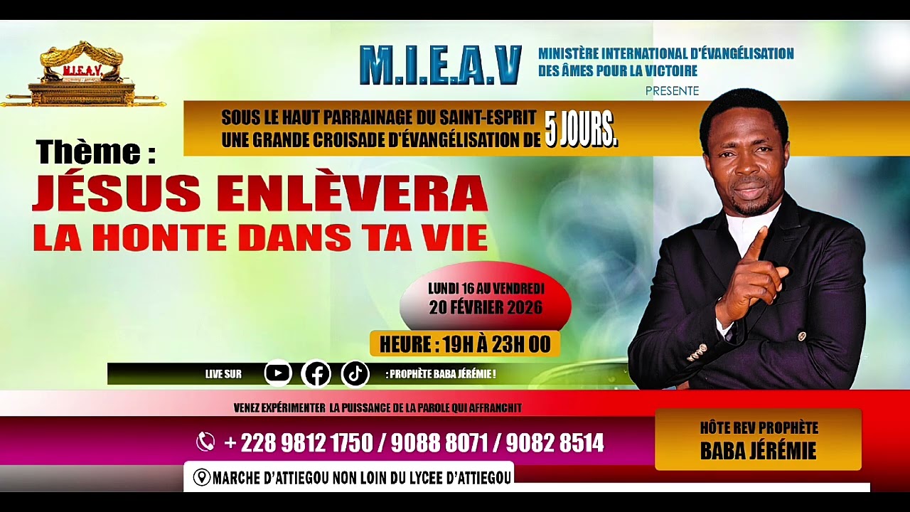Rendez-vous ce soir pour la Grande Croisade d'Évangélisation a Lomé Attiegou (Grand Marché)