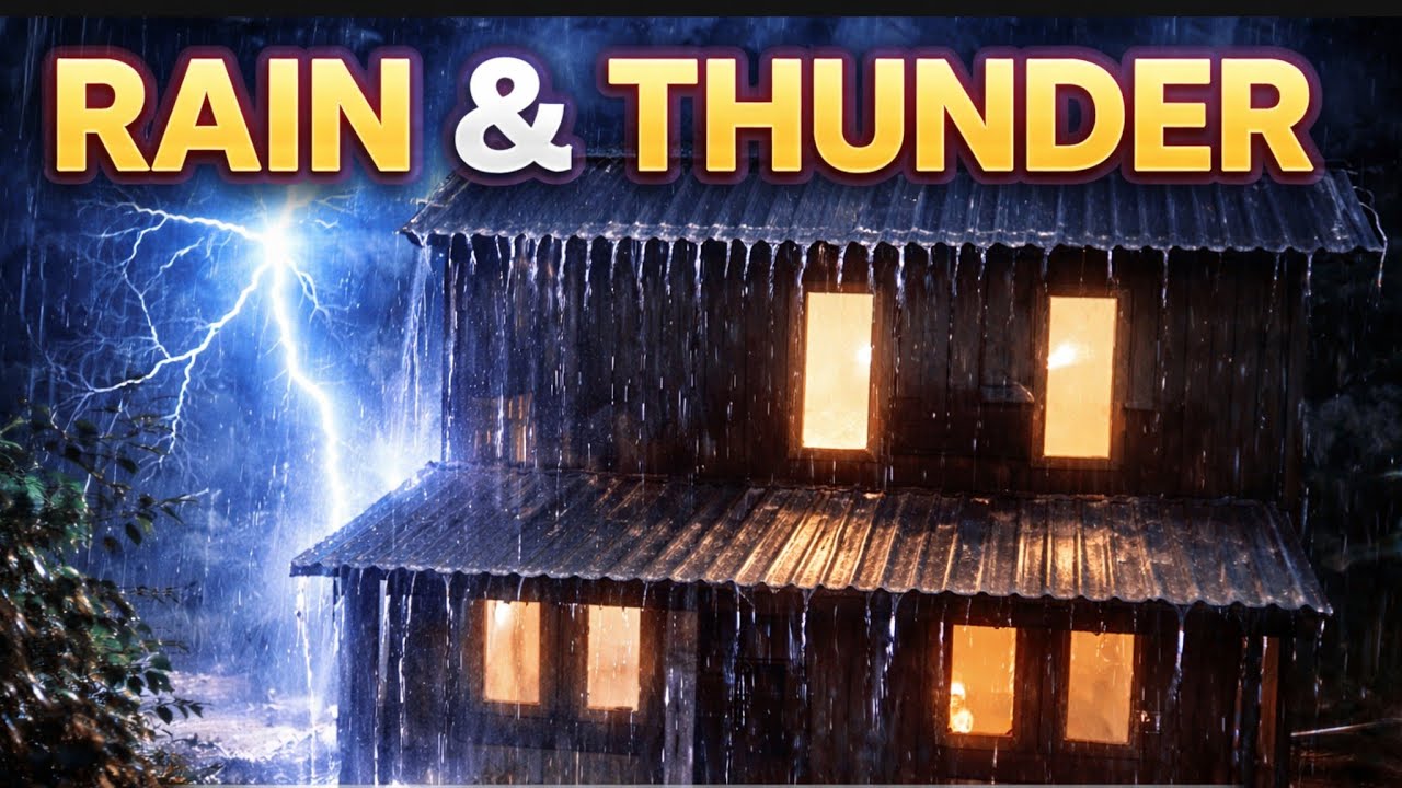 Heavy Rain & Thunder Sounds Cozy Night Ambience for Sleeping