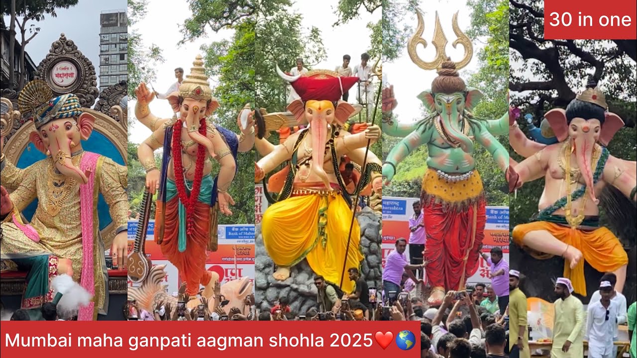 Mumbai maha ganpati aagman shohla 2025❤️🌎vasai cha maharaja aagman shohla 2025🥰