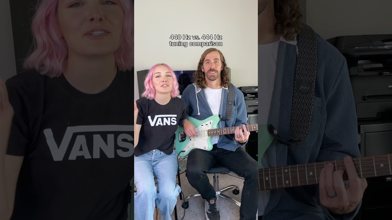 440 Hz vs. 444 Hz Tuning Comparison #music #444hz #guitar #tuning