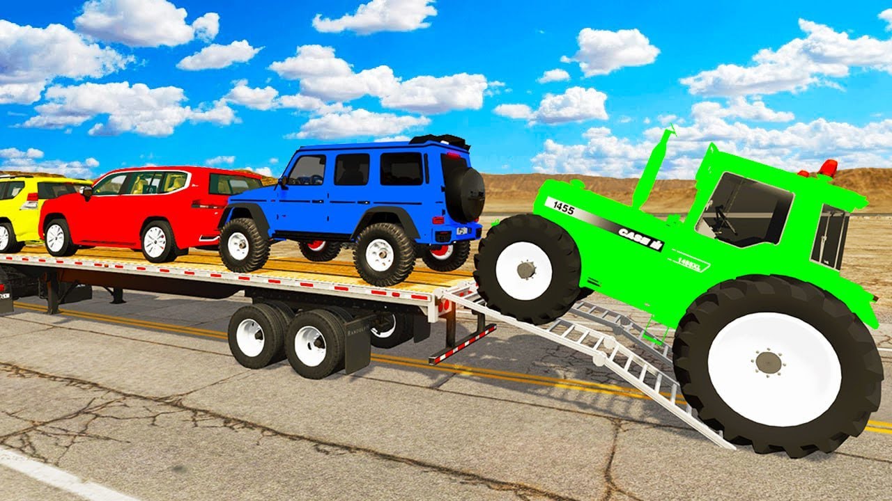 McQueen Almost Fell Off! 😬 | Flatbed Truck Transport | BeamNG