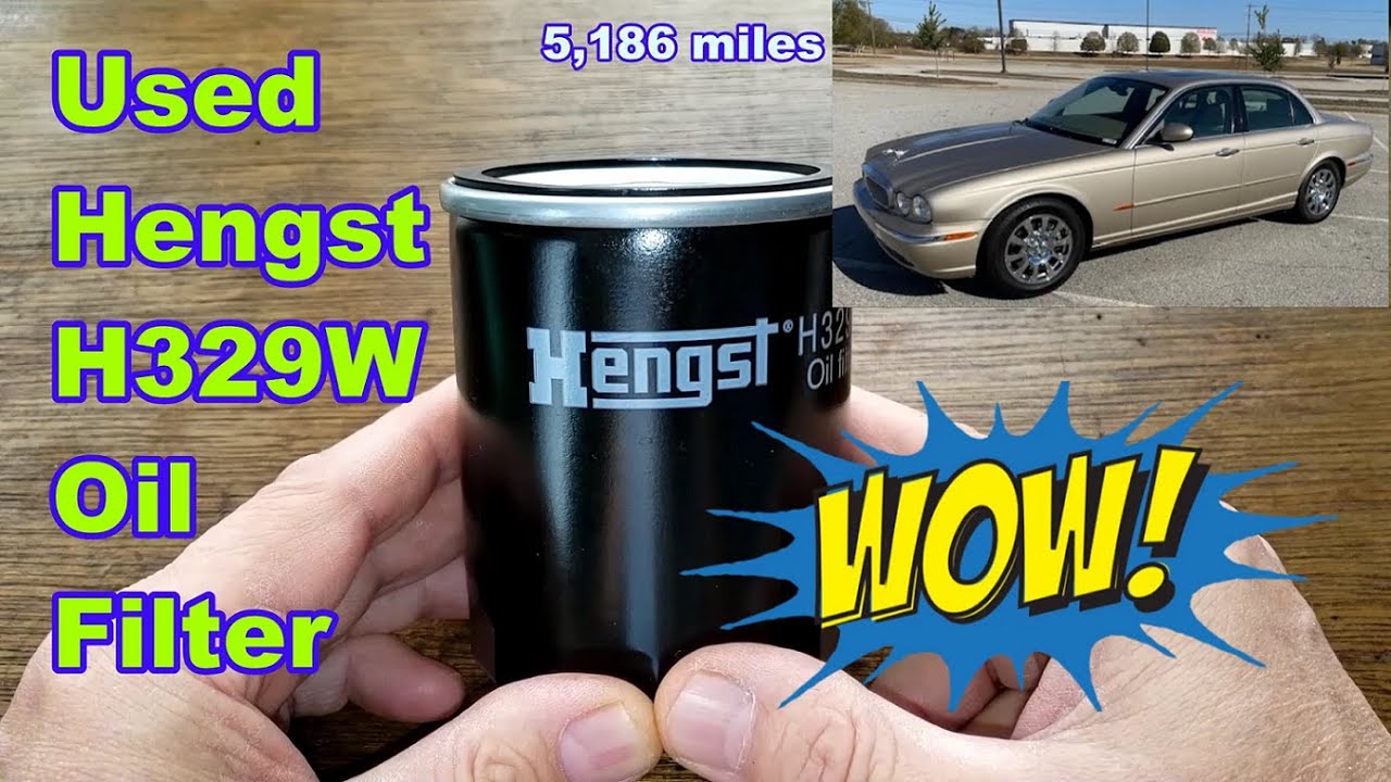 Used Hengst Oil Filter Cut Open H329W Hengst Oil Filter