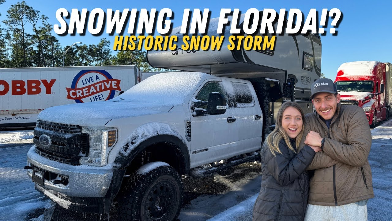 Stuck in Historic Florida Snow Storm | Full-Time Truck Camper Living
