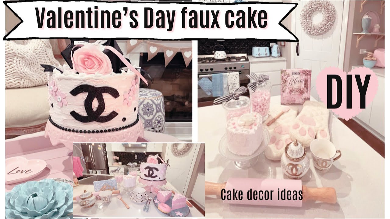 VALENTINES DAY CHANEL INSPIRED FAKE CAKE | DIY FAKE CAKE IDEAS