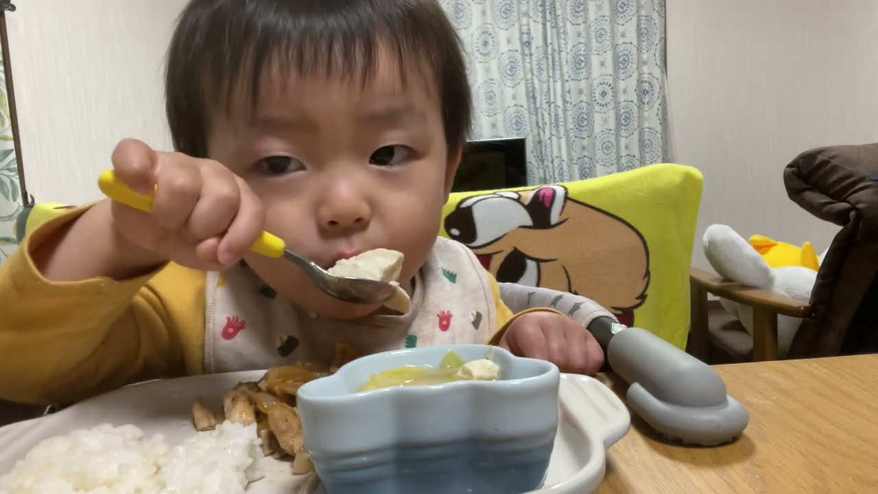 Daddy handmade! Grilled ginger, tomato 🍅, miso soup, rice 🍚 ♥ 👶✨パパ手作り！生姜焼き、トマト🍅、お味噌汁、ご飯🍚♥👶✨