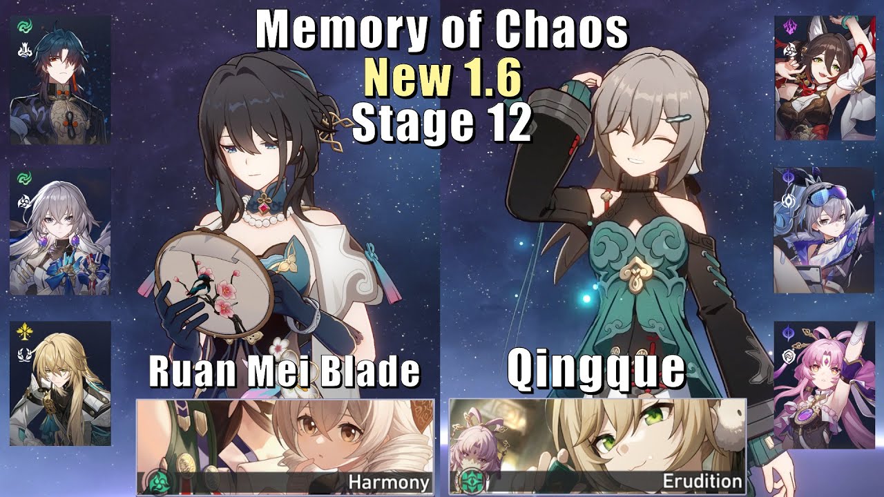 New MoC 12 | E0 Ruan Mei E0 Blade & E6 Qingque | 1.6 3 Stars | Honkai: Star Rail