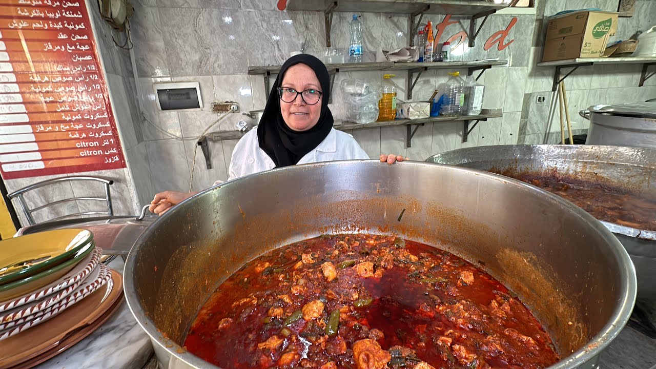 Traditional Tunisian Food - الاطباق التونسية الأصيلة عند مدام سلوى في حي الرياض  سوسة