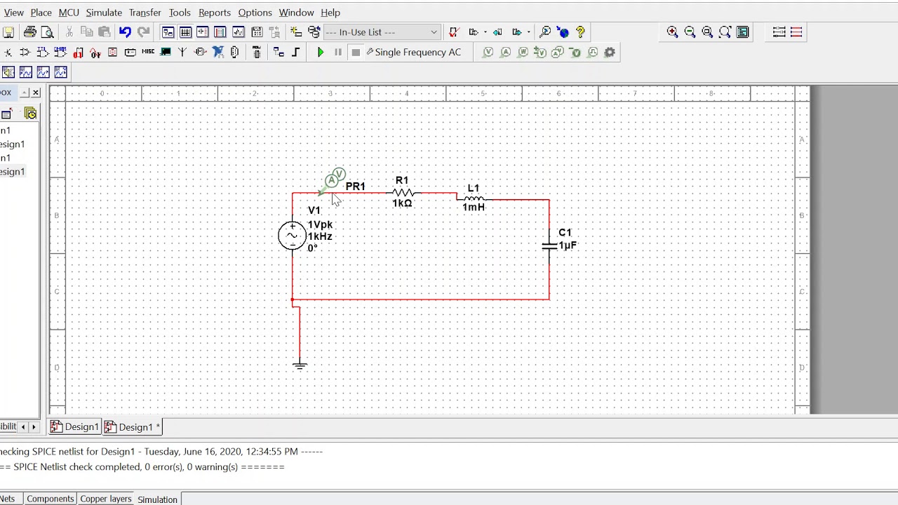 Impedance Multisim