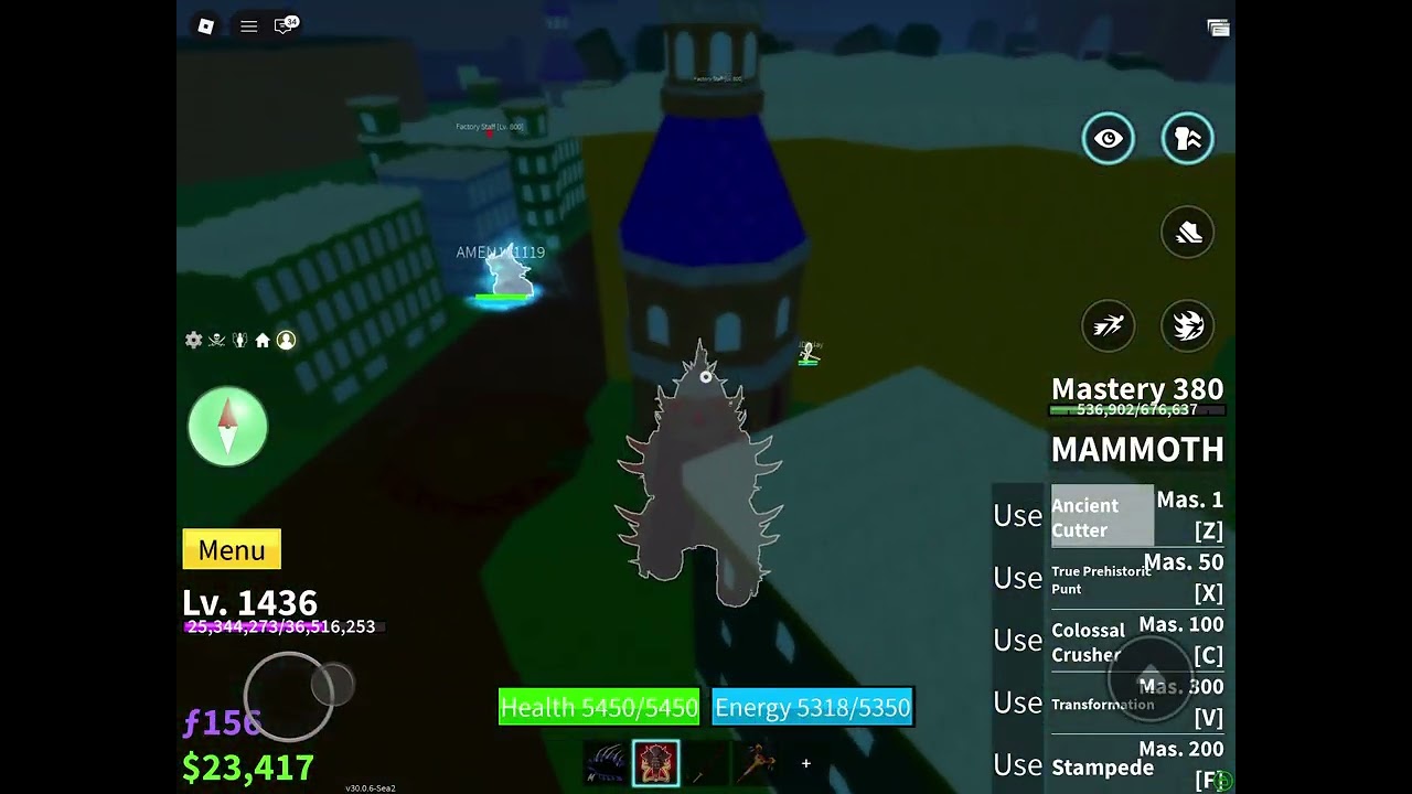 Mammoth and gravity showcase with PvP testing. 