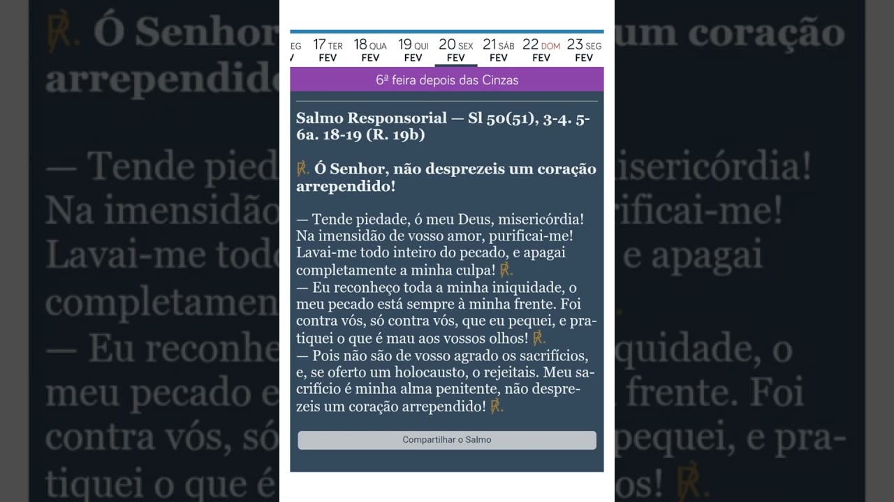 Salmo 50 (51) - Ó Senhor, não desprezeis um coração arrependido!
