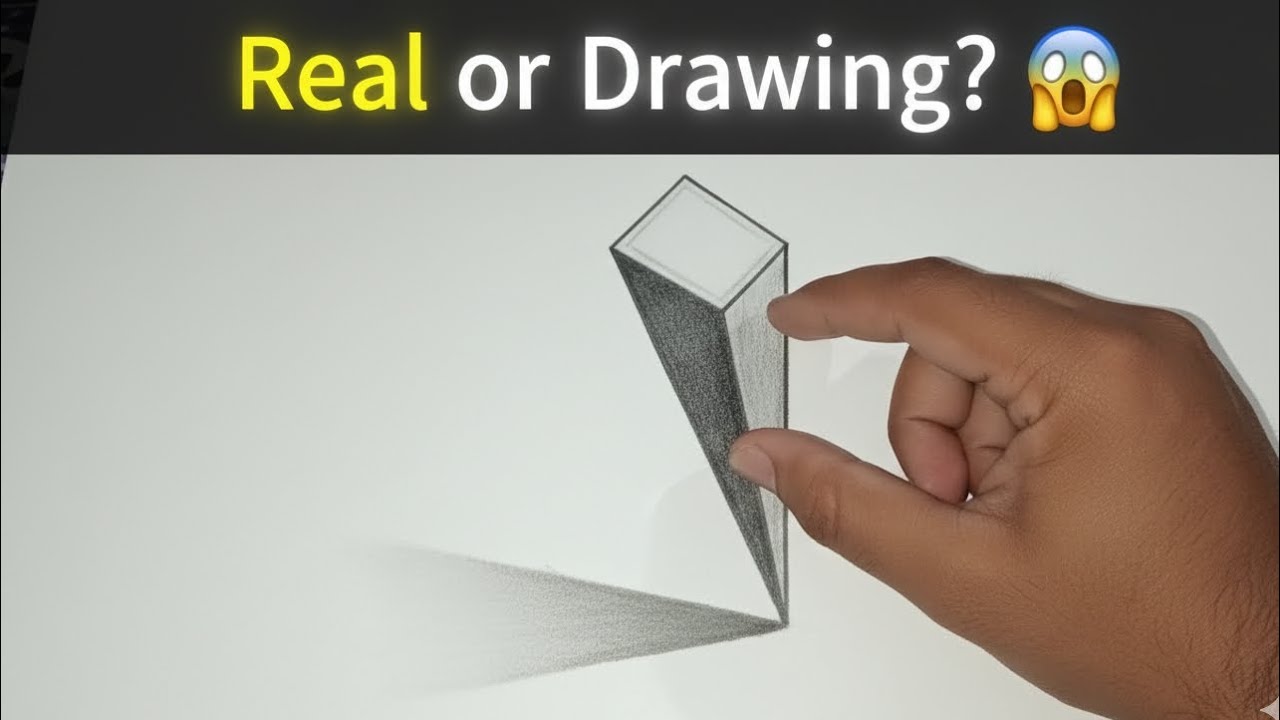 Real or Drawing? 🤯 Amazing 3D Cube Illusion on Paper | Easy Step-by-Step Tutorial