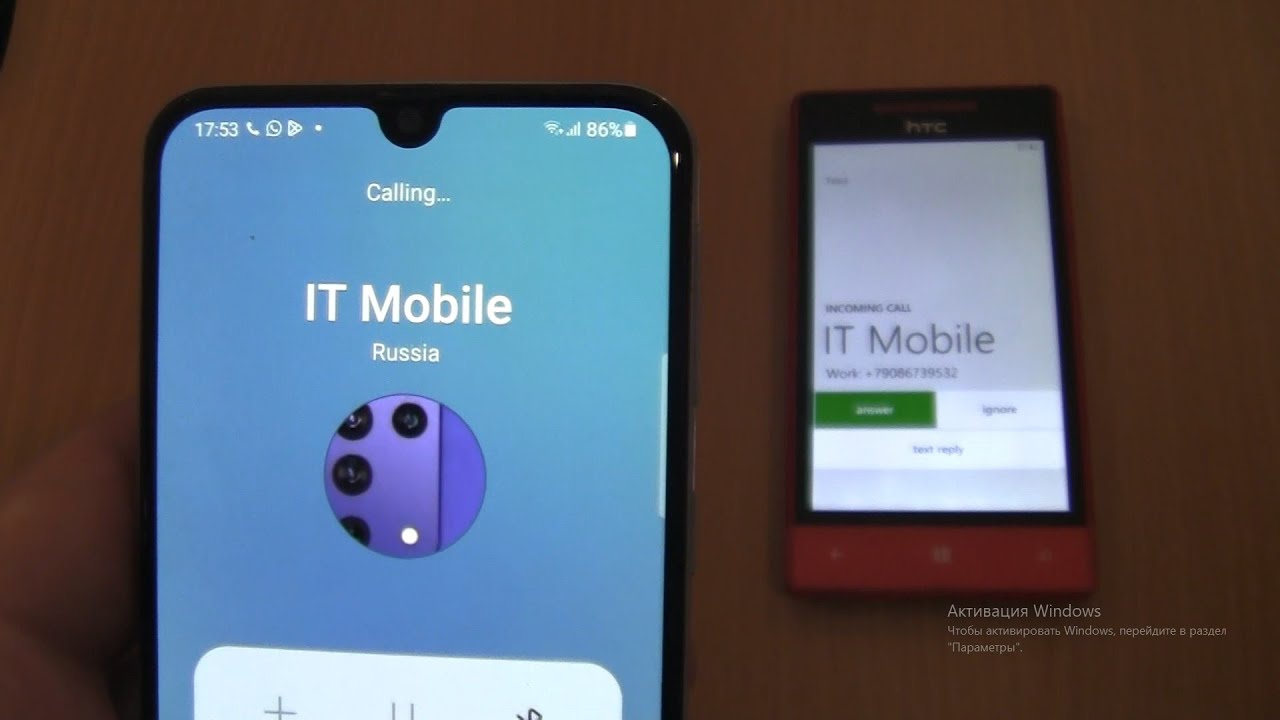 Over the Horizon Incoming call&Outgoing call at the Same Time HTC  8s+Samsung Galaxy A40